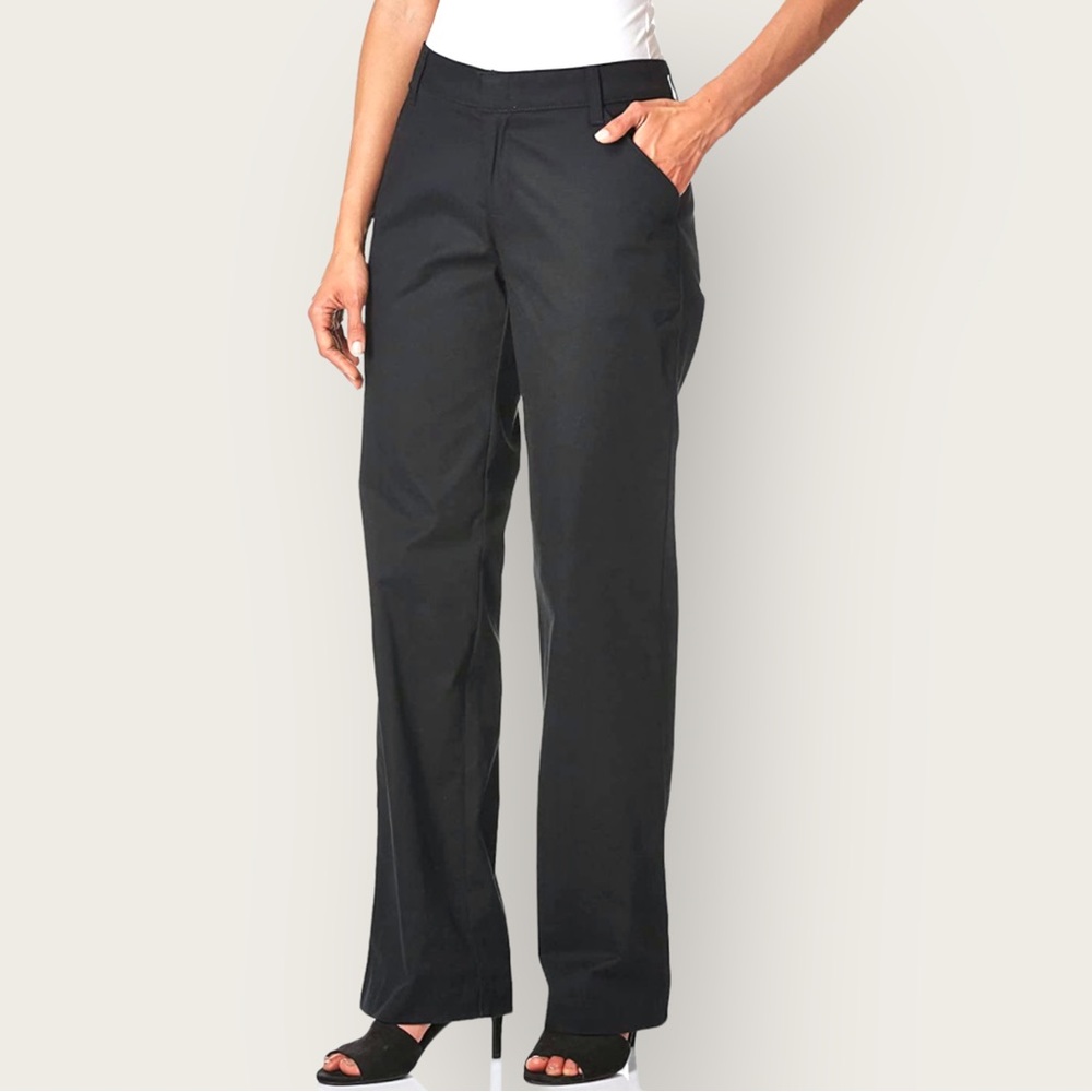 Dickies Women's Relaxed Straight Leg Work Twill Pants Black 2R